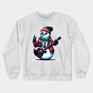 Snowman Rock Christmas Crewneck Sweatshirt